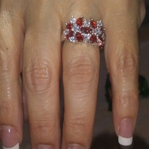 Tangerine & white topaz ring